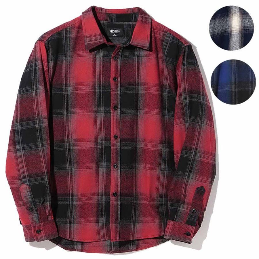 SHAKA WEAR シャカウエア オンブレチェックネルシャツ 長袖[品番