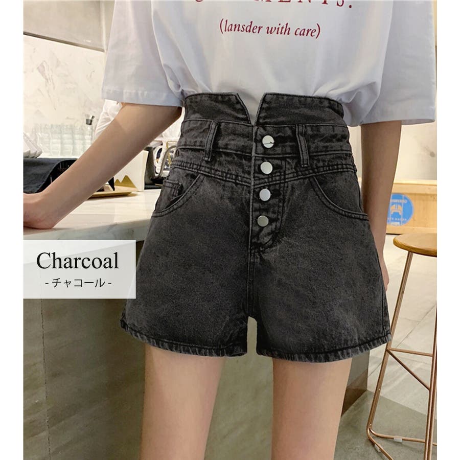 安い購入 ショートパンツ デニムショートパンツ[品番 ハイウエスト パンツ