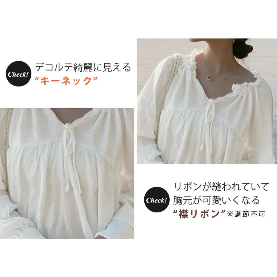 大人気アイテム ブラウス ボリューム袖[品番：TY000006184 チュニック トップス