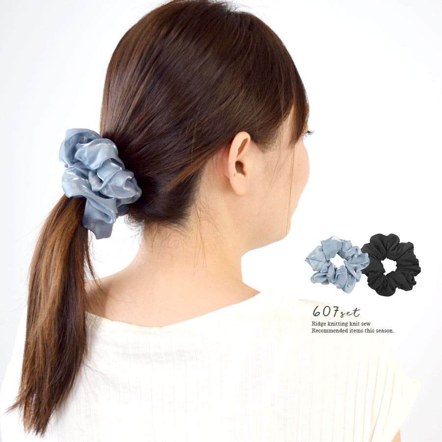 Jewel VOX シュシュ 黒 レディース ヘアアクセサリー グログラン