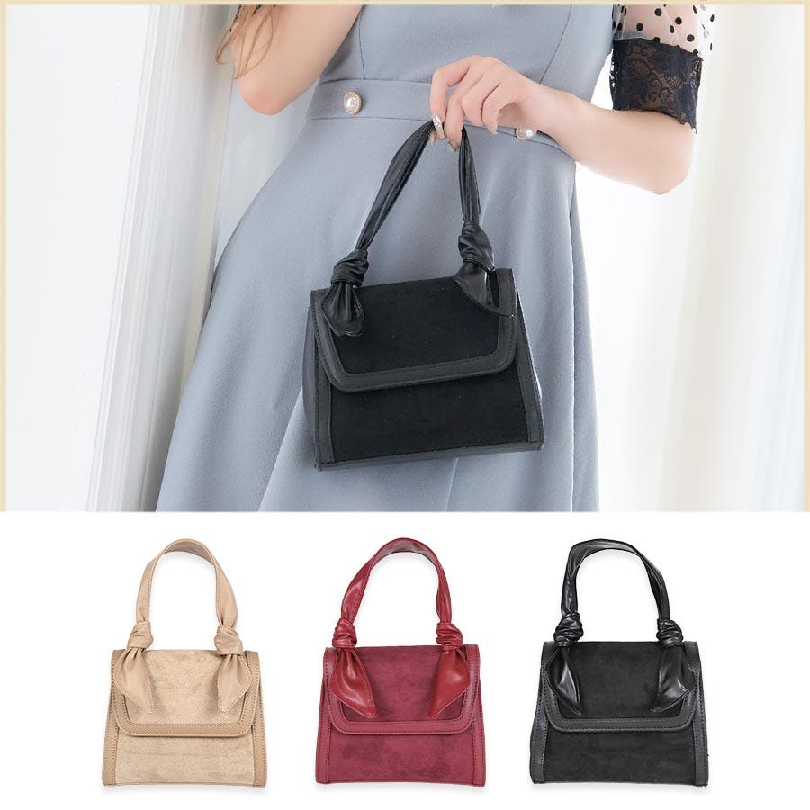 驚きの安さ 2wayベロア×レザークラシカルミニバッグ 2wayバッグ バッグ