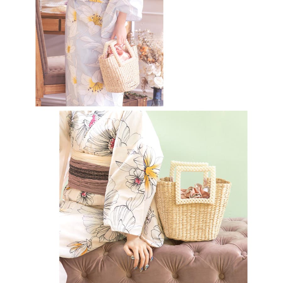 期間限定お買い得商品 |  通販 スクエアパールハンドル×ゴールドチェーン付き2WAY巾着かご バッグ
