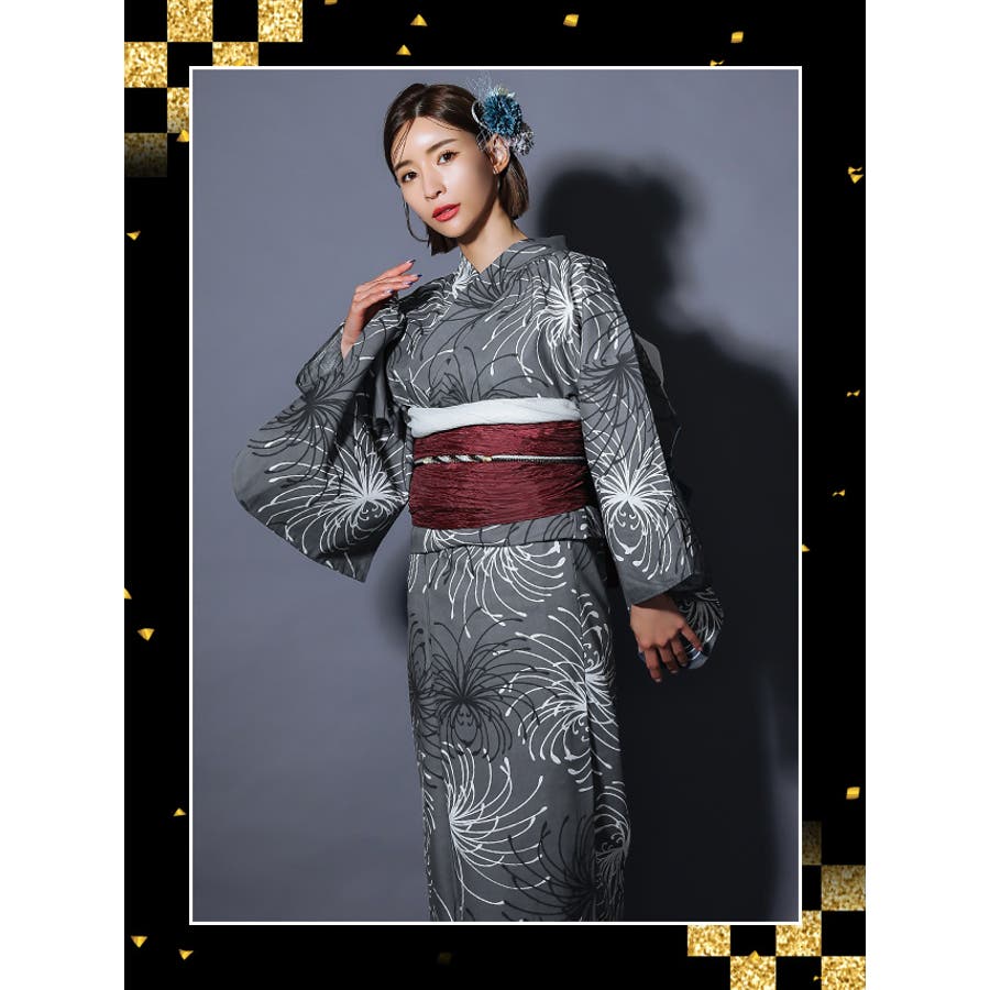 【⏱タイムSALE】Tika 浴衣 糸菊柄 グレー レディース 楽天市場】【マラソン期間中 5%OFFクーポン】Tika モノトーン糸