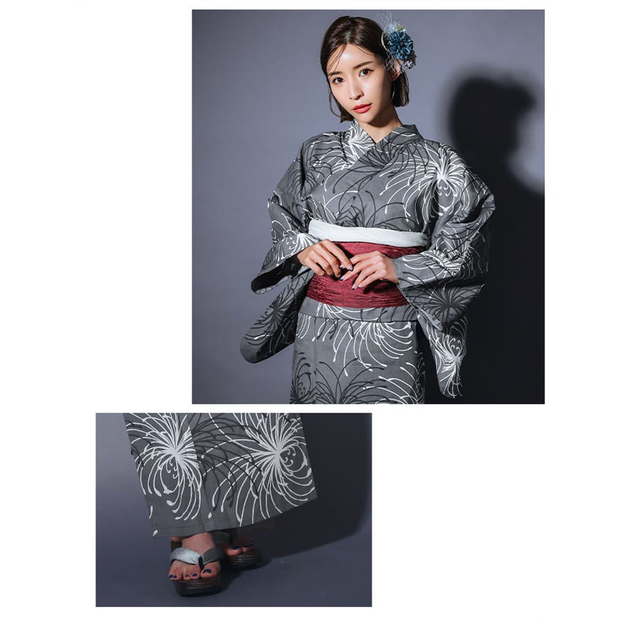 【⏱タイムSALE】Tika 浴衣 糸菊柄 グレー レディース 楽天市場】【マラソン期間中 5%OFFクーポン】Tika モノトーン糸