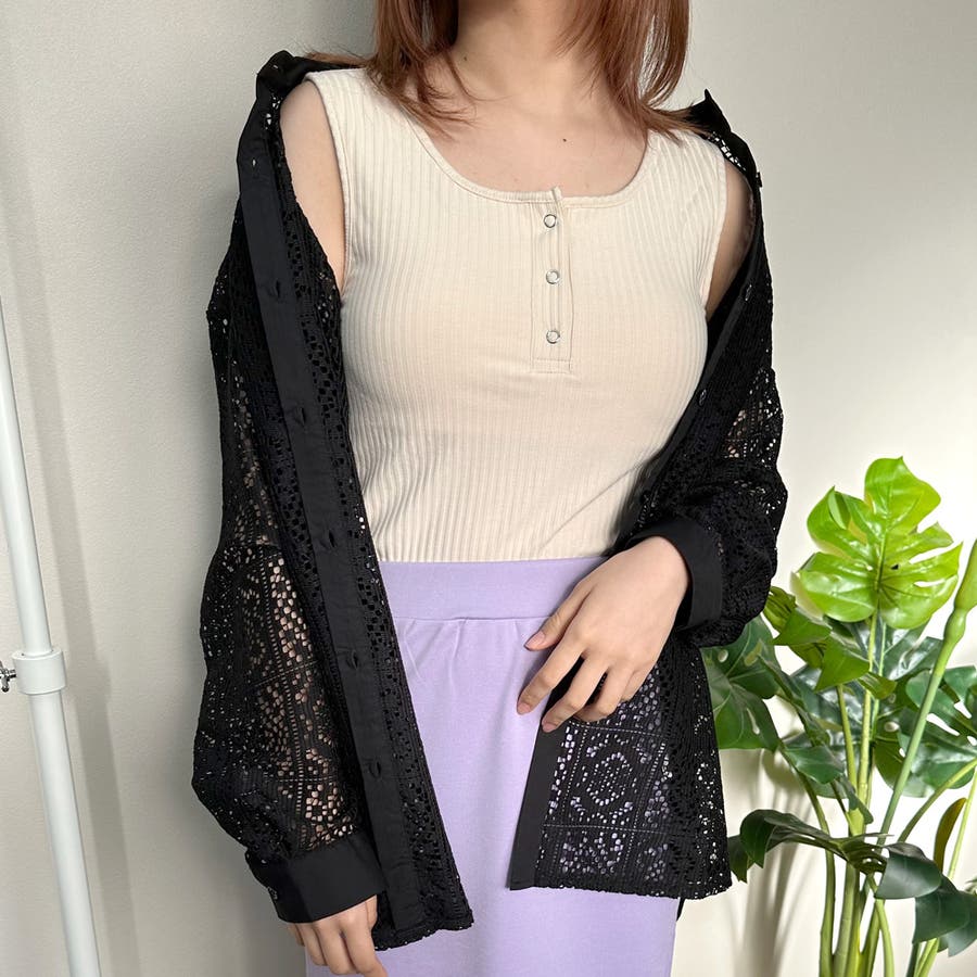 カップ付きヘンリーネックタンクトップ[品番：NHGW0003459]｜non