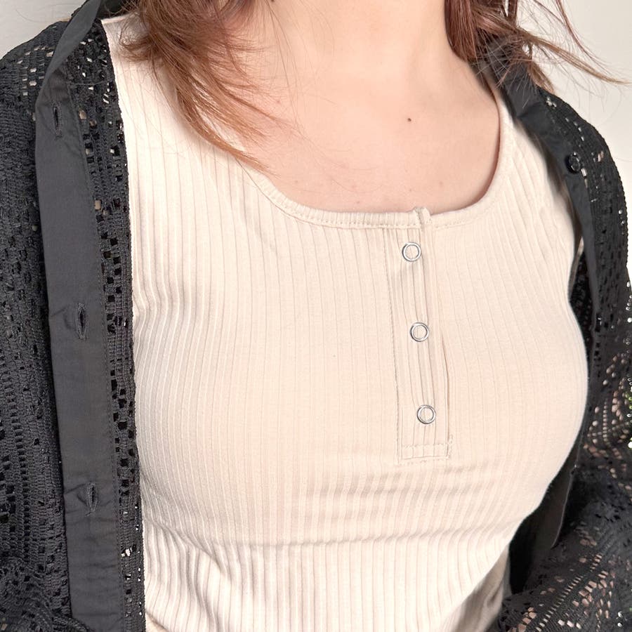 カップ付きヘンリーネックタンクトップ[品番：NHGW0003459]｜non