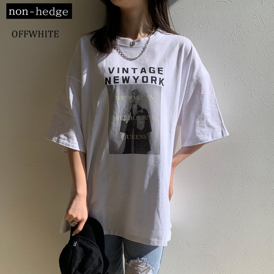 転写ビッグTシャツ レディース ファッション[品番：NHGW0002239]｜non