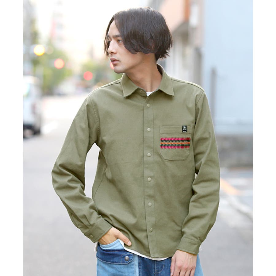 SAMPLE SALE> 本の刺繍セーラーカラーシャツジャケット (beige