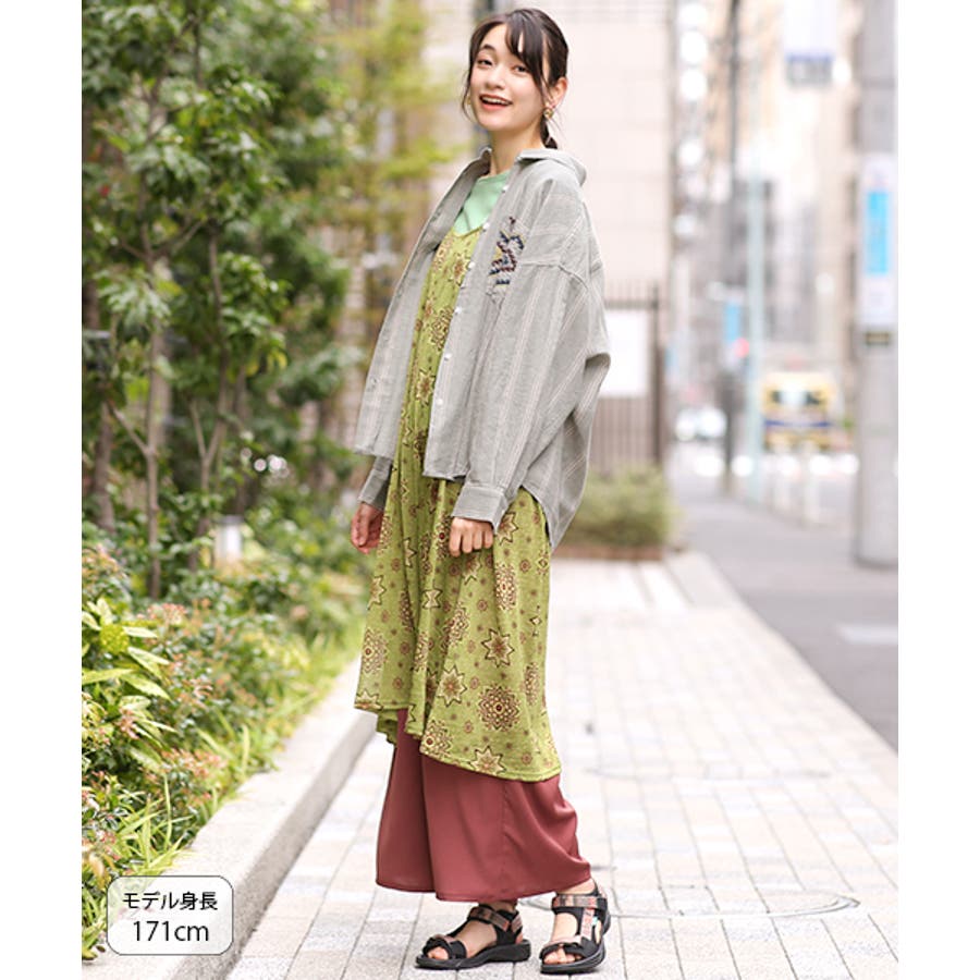 ストライプ×クロス刺繍オーバーシャツ ksjbc125  チチカカ[品番：TTKW0008982]｜チチカカのレディースファッション通販｜SHOPLIST（ショップリスト）