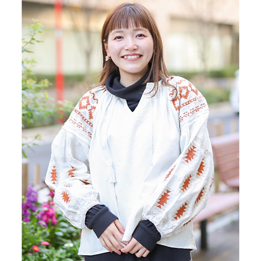 Aminaボヘリゾ刺繍トップス ids1105 チチカカブラウス[品番