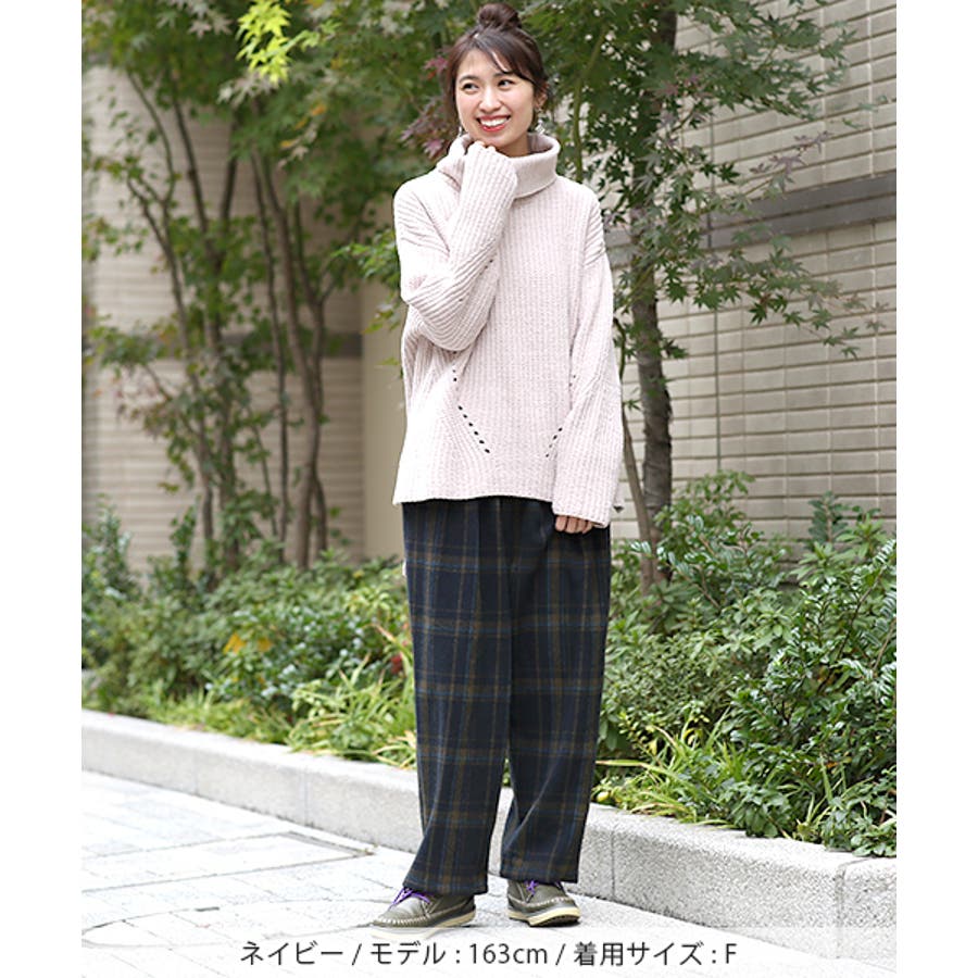 チェックワイドパンツ kwjcd339 チチカカ[品番：TTKW0009669