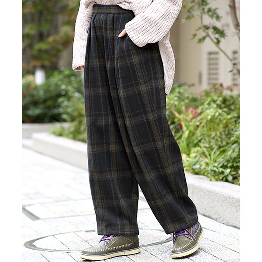 チェックワイドパンツ kwjcd339 チチカカ[品番：TTKW0009669