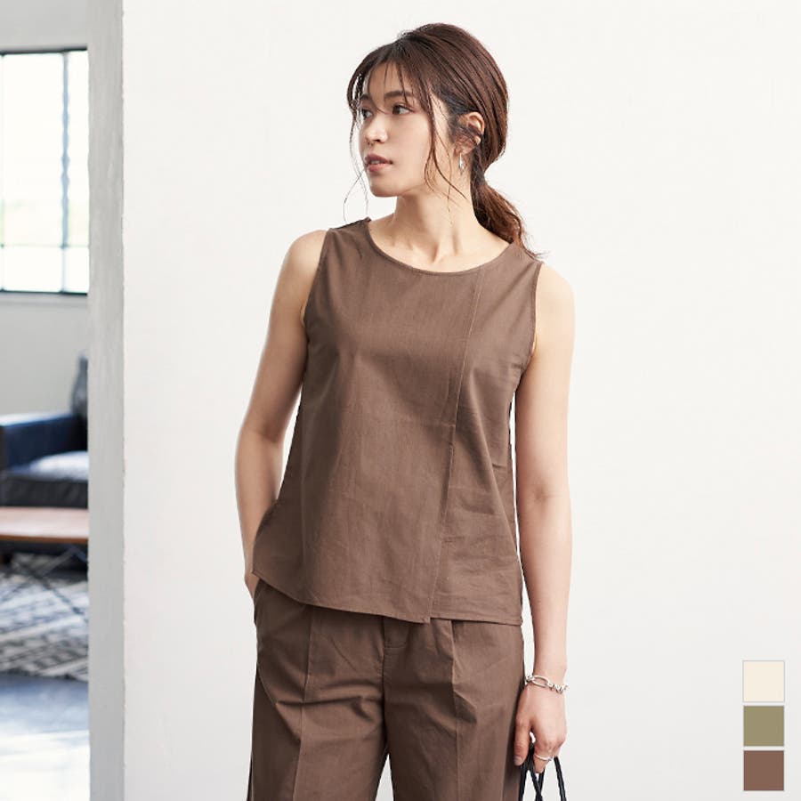 リネンライクノースリーブブラウス トップス レディース 品番 Tv Titivate ティティベイト のレディース ファッション通販 Shoplist ショップリスト