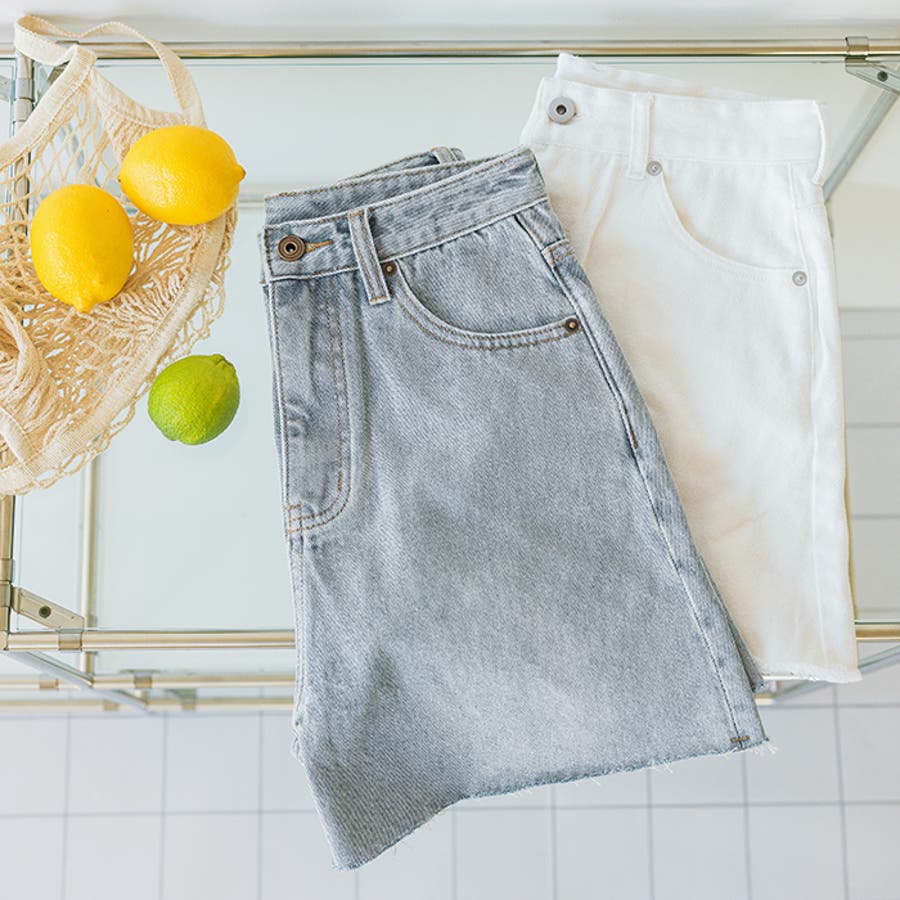 miniministore｜ラップスカート風デニムショートパンツ春夏