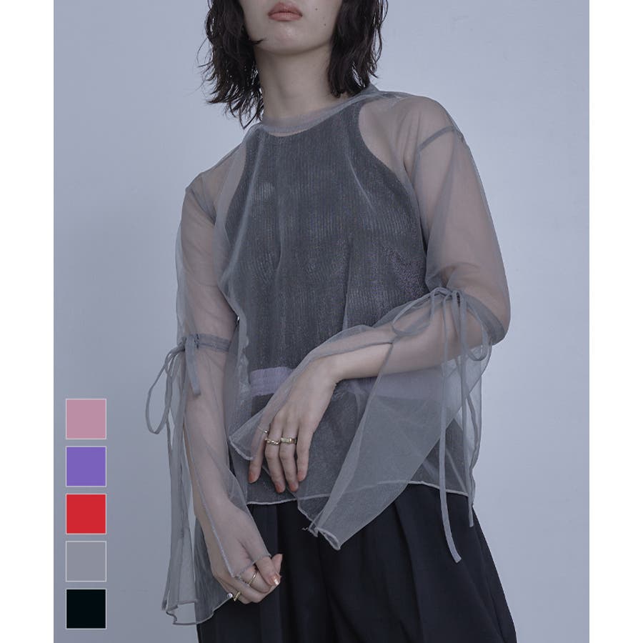 スリットスリーブシアートップス【miette ミエット】[品番