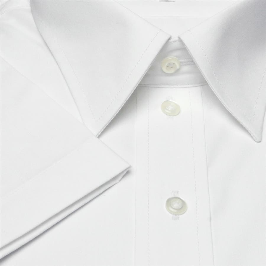 ワイシャツ 半袖 形態安定 レギュラー 白無地 ブロード(透け防止) 新 