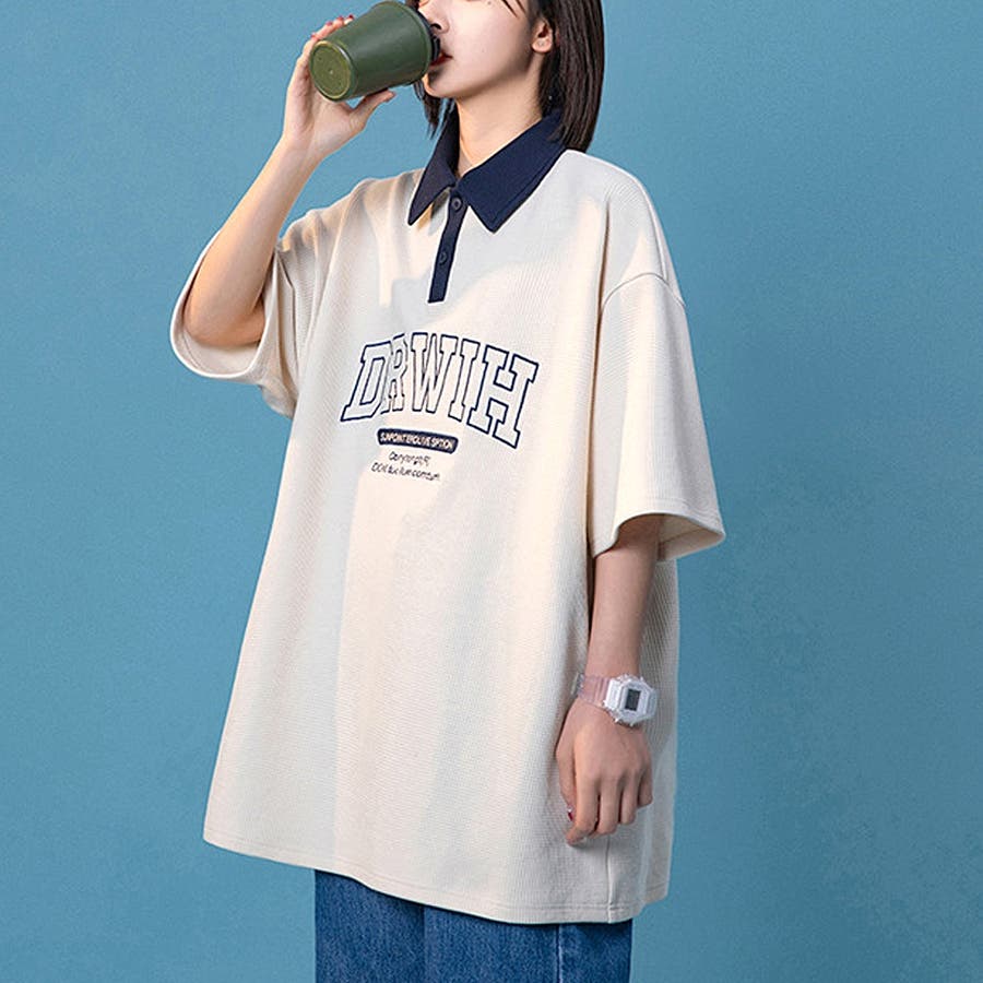 ポロシャツ ラガーシャツ カレッジロゴ[品番：TOPW0000520