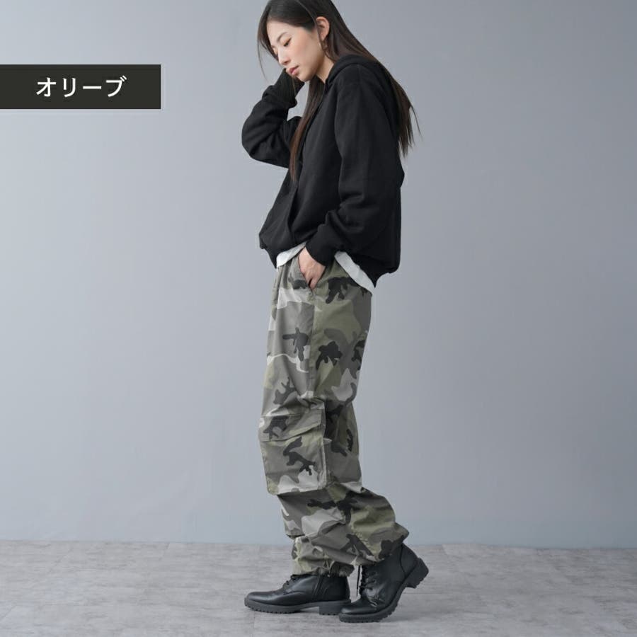 最高級 迷彩柄アシメポケット カーゴパラシュートパンツ カーゴパンツ パンツ