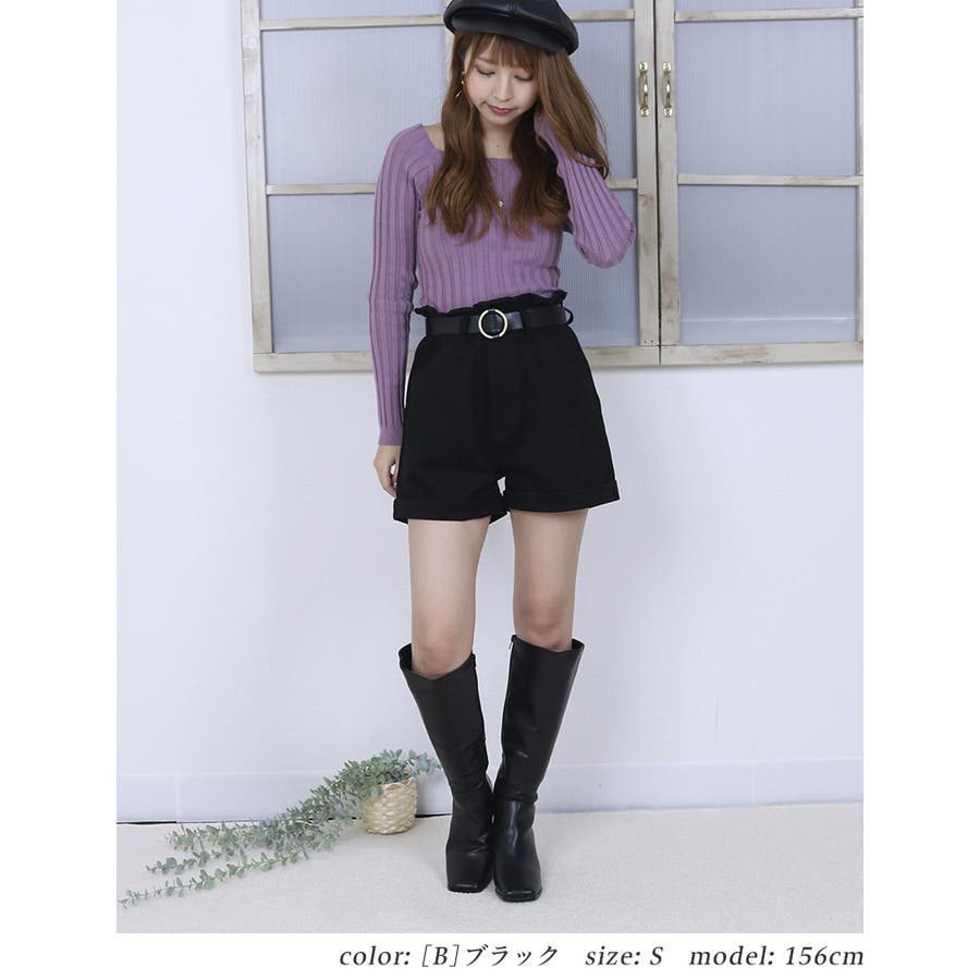 ベルト付き きれいめ ショートパンツ[品番：TWPW0001276]｜Fetch
