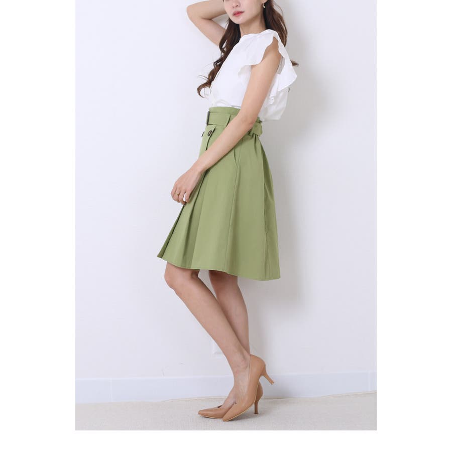 ツイル 共ベルト付き トレンチスカート[品番：TWPW0001354]｜Fetch  