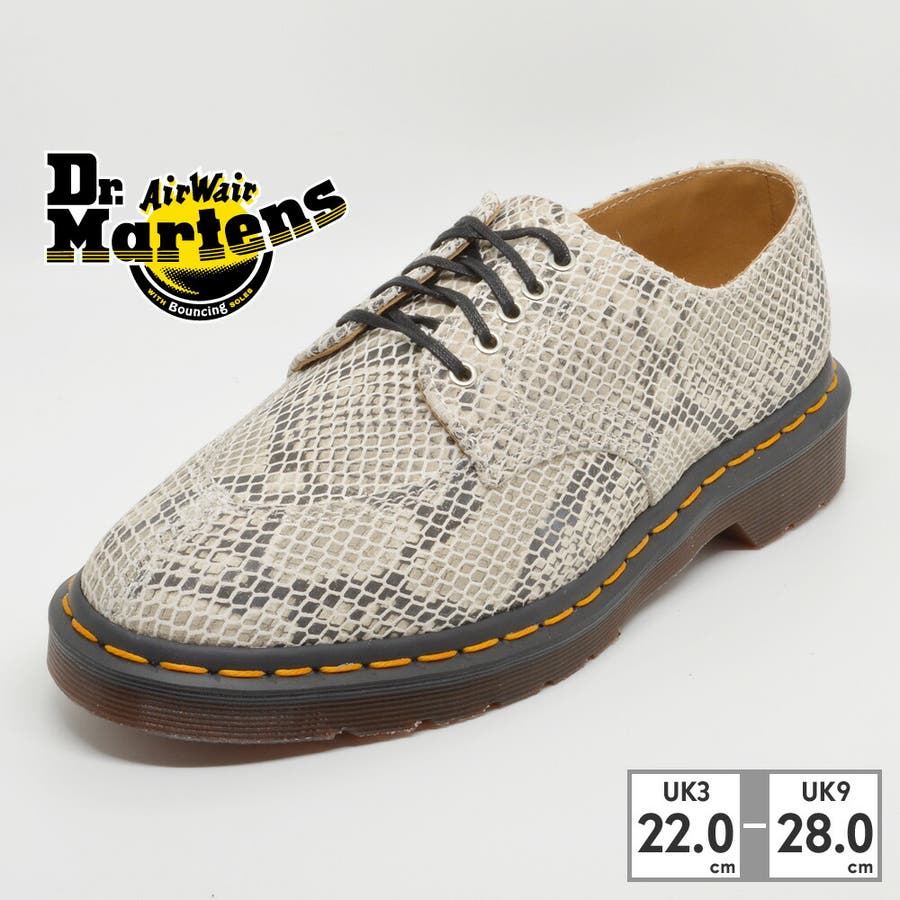Dr.Martens 5 EYE SHOE SAND+BLACK ヘビ柄[品番：TRYW0002196