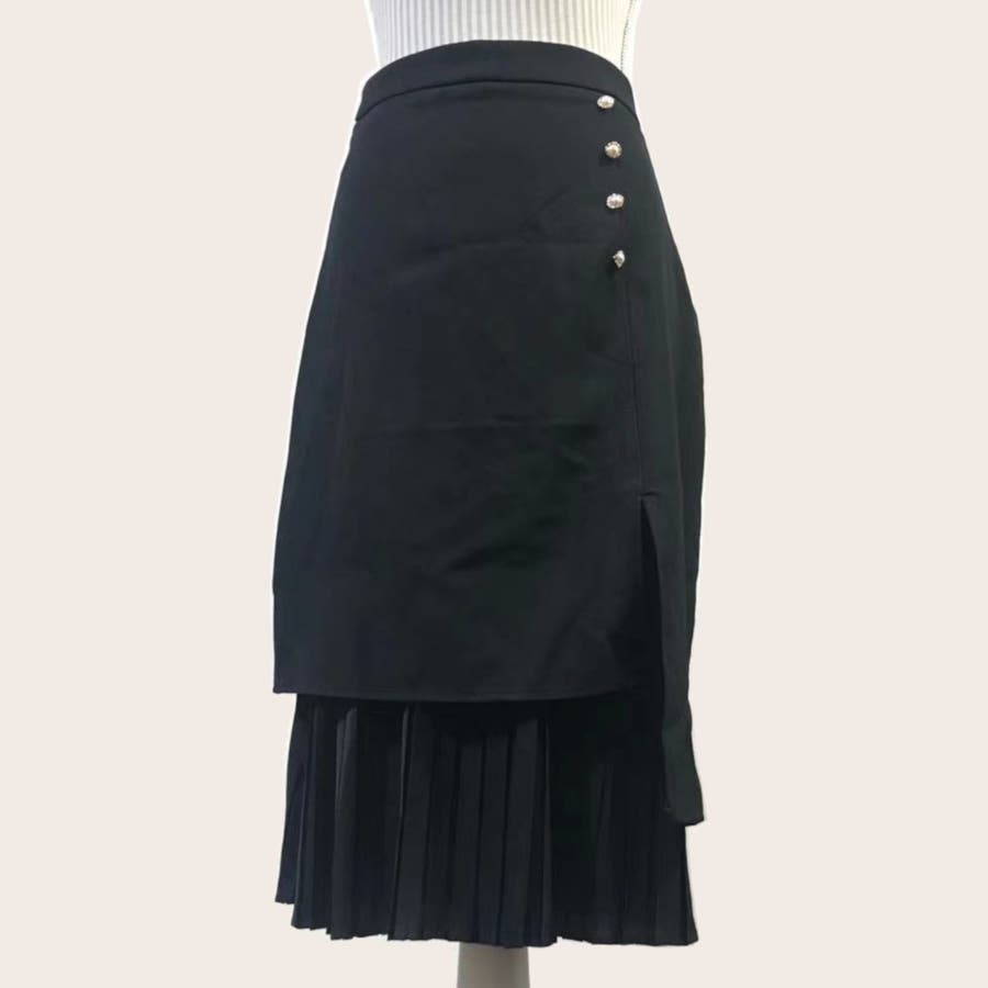 スカート ひざ丈 プリーツスカート レディース[品番