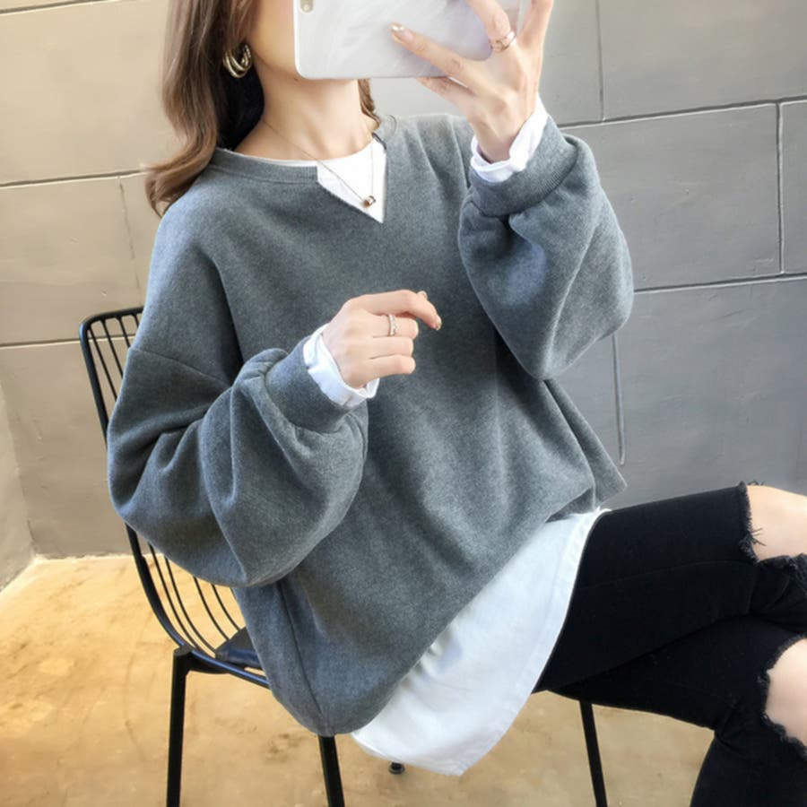 aquagarage ニット トップス レディース 秋 冬 長袖 レイヤード