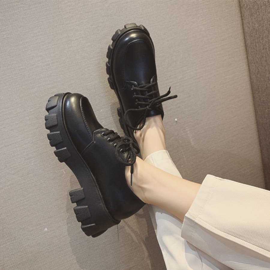 レースアップシューズ 靴 シューズ 厚底 オジ靴 レディース[品番