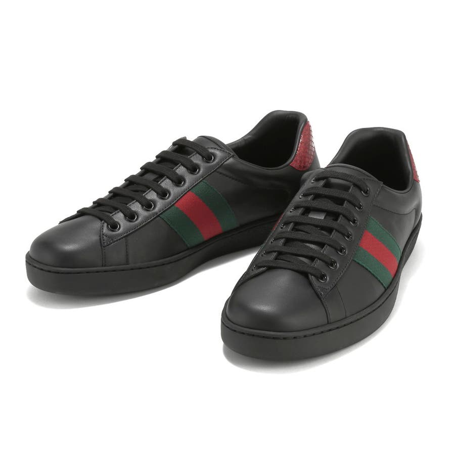 商品画像：楽天市場】【中古】GUCCIスネークレザーデッキシューズ ブラック 3