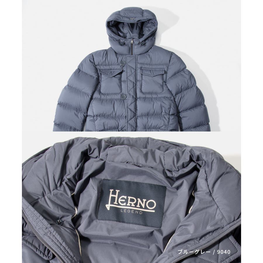 HERNO ダウンジャケット ダークネイビー サイズ46 HERNO ダウンジャケット ダウン LA DENIM DOWN JACKET ヘルノ G