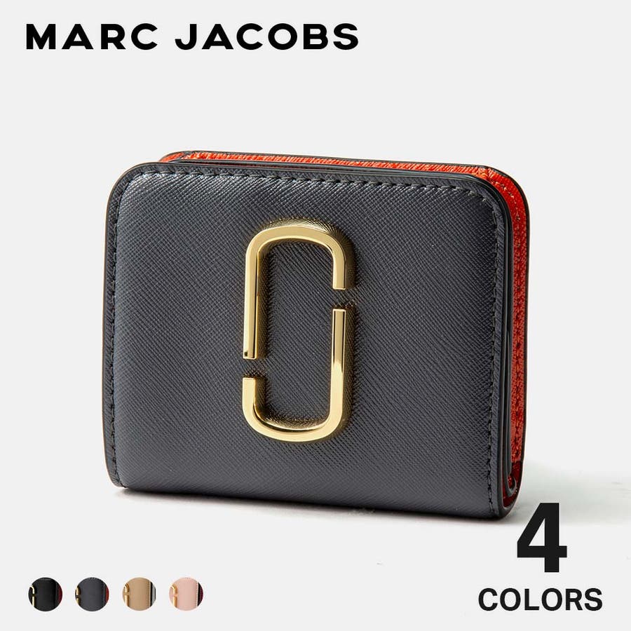 【新品】マークジェイコブス 財布 二つ折り財布 MARC JACOBS パイソン プリント コンパクト財布 S112l01SP22 117(ホワイト×ブラックマルチ) レディース