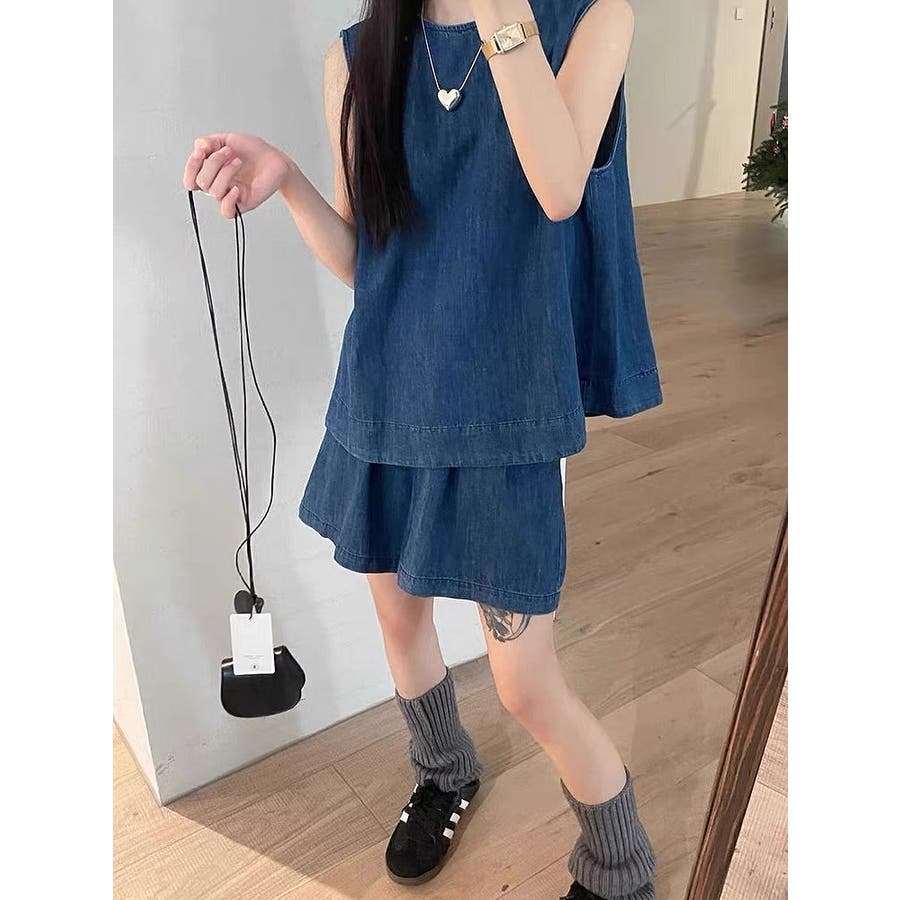 ノースリーブトップスショートパンツセットアップ[品番：NTRW0014246