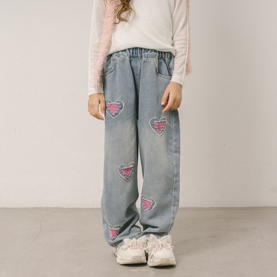 ハートカラーダメージデニムパンツ[品番：VINK0004021]｜URBAN CHERRY