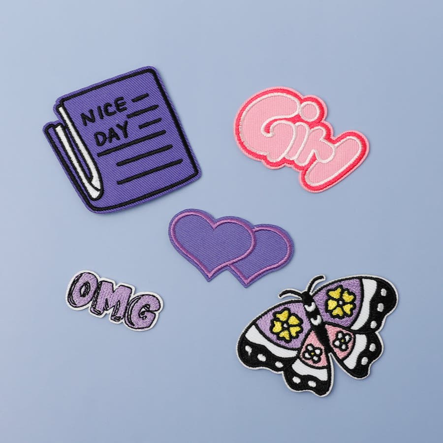 5個セット】パープルカラーポップデザインワッペン[品番：VINK0003548