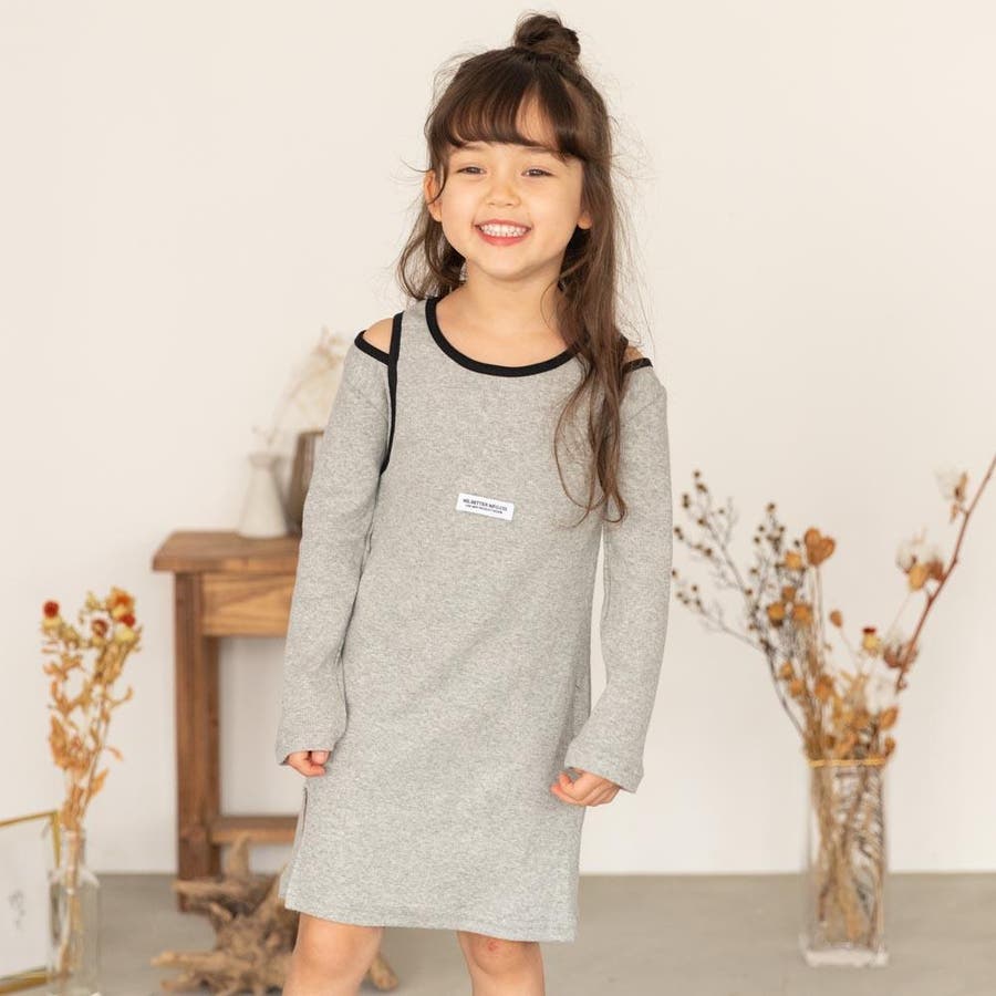 オープンショルダーパイピングワンピース[品番：VINK0000336