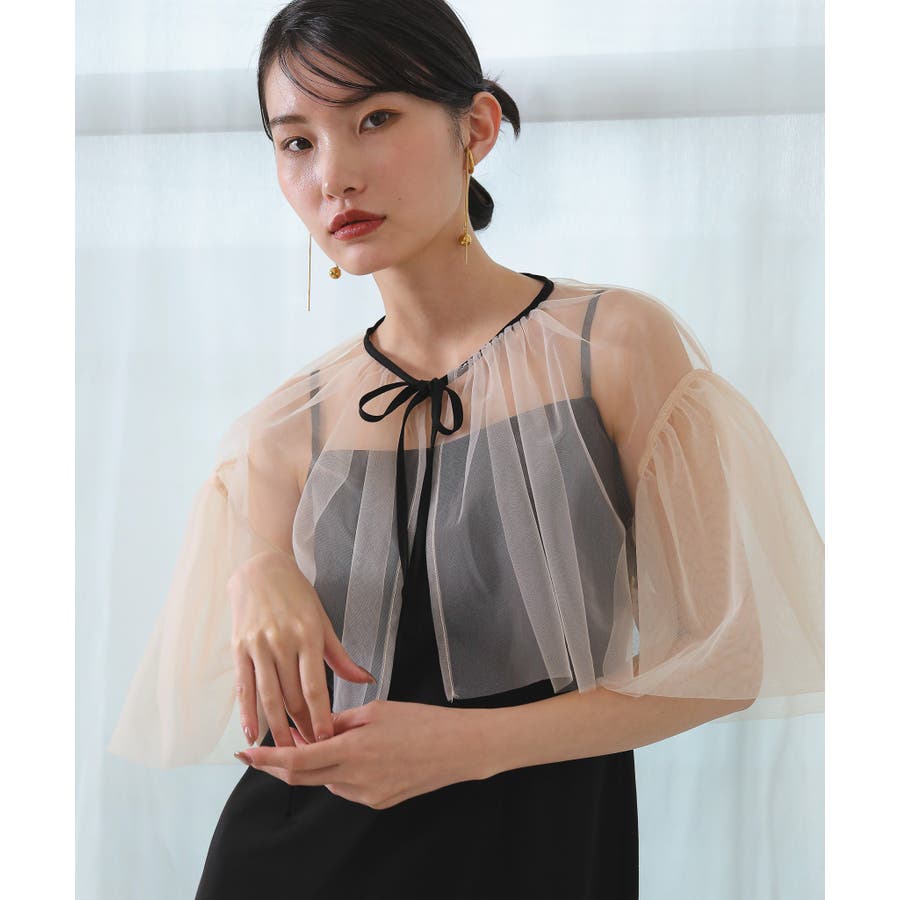 【限定価格セール！】 チュールボレロ 2点セット[品番：BECW0010320 キャミワンピース ウェディングドレス