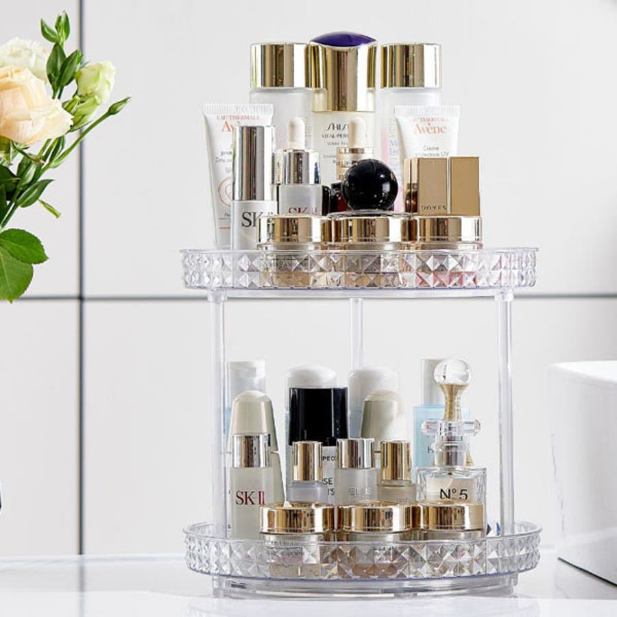 コスメボックス 大容量 360度回転式[品番：VCTW0004395
