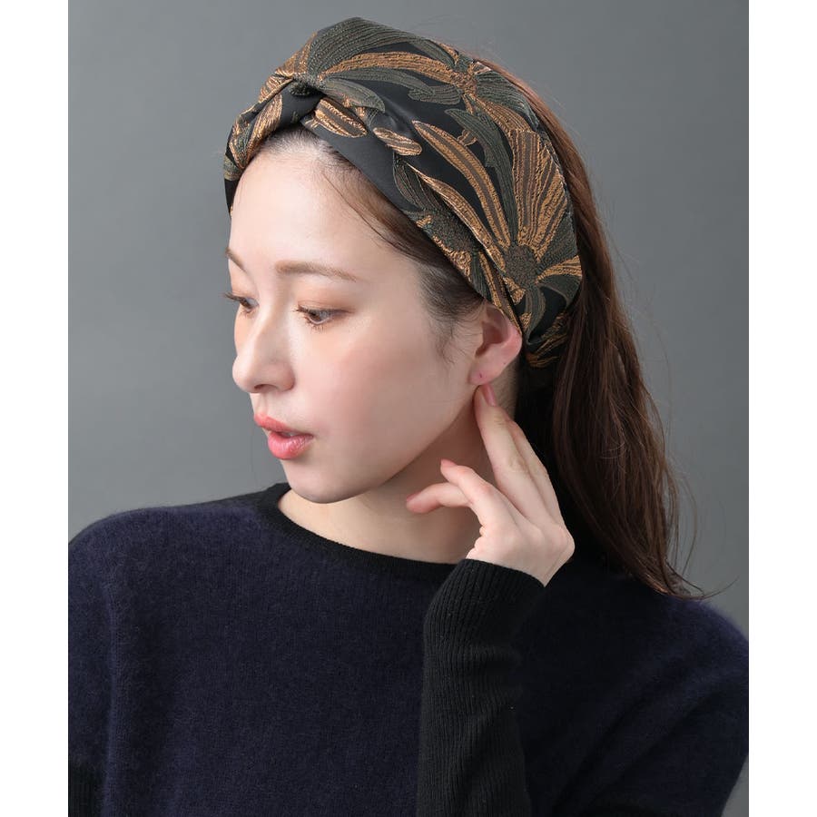 nina アネモネ ネイビー ヘアバンド クロスターバン ボリュームタイプ 