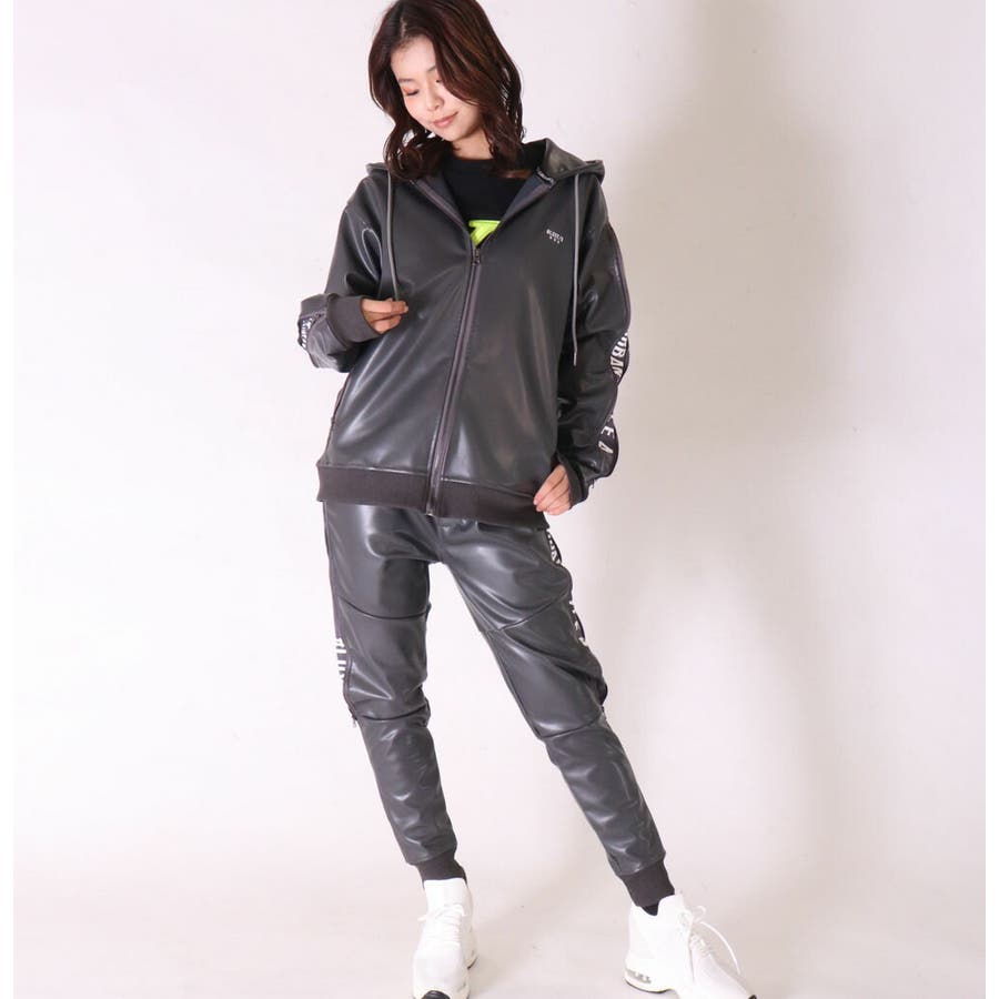 フェイクレザー PUレザー パーカー[品番：CMPM0009801]｜WEB COMPLETE