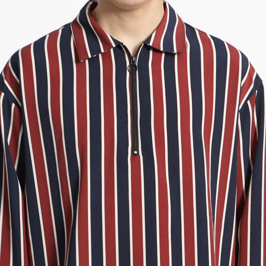 クラブストライプハーフZIPシャツ 218798[品番：WG010037558]｜WEGO