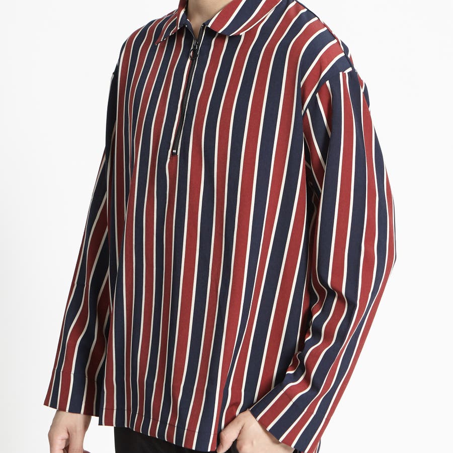 クラブストライプハーフZIPシャツ 218798[品番：WG010037558]｜WEGO