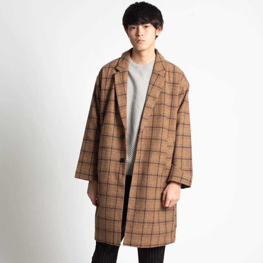 チェックオーバーコート BR18WN11-M020[品番：WG010035479]｜WEGO【MEN