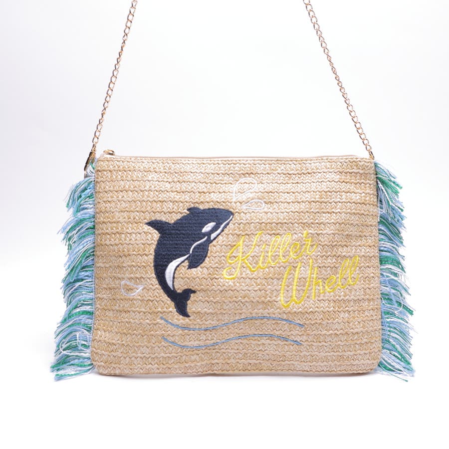 低身長向け】カラーフリンジ刺繍クラッチバッグ DU17SM06-LG0003[品番 