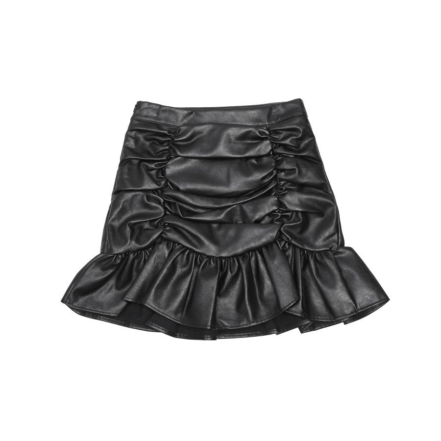 Figments】フェイクレザードロストフリルスカート[品番：WG010078997