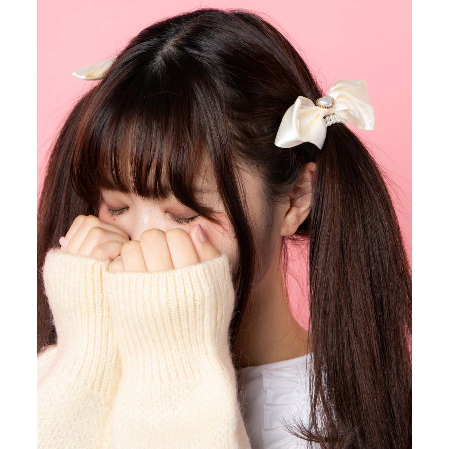 確認 ヘアゴム ヘアリボン ツインテール ミンクファー 黒 紺 楽天市場