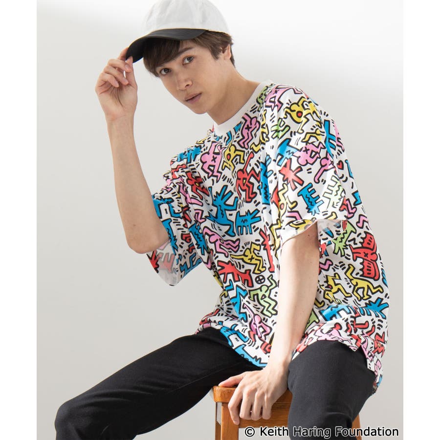 KeithHaringコラボ総柄Tシャツ MC19SM07-M2487[品番：WG010039515