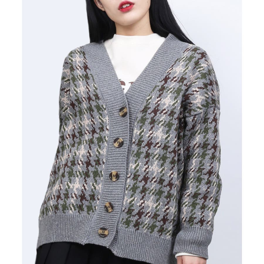 【WC】千鳥柄カーデ[品番：WG010077718]｜WEGO【WOMEN