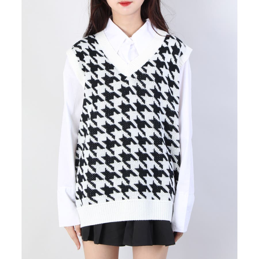 Wc 千鳥柄ニットベスト 品番 Wg Wego Women ウィゴー のレディースファッション通販 Shoplist ショップリスト