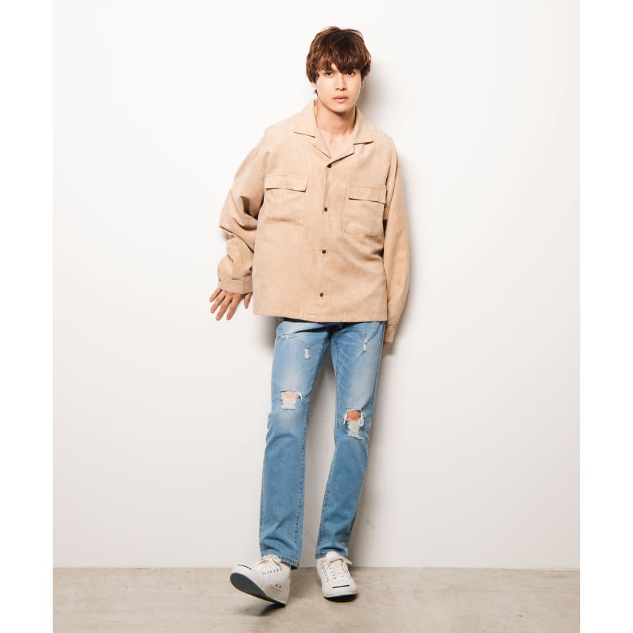 フェイクスウェードオープンカラーシャツ  WE19AU08-M3813[品番：WG010069747]｜WEGO【MEN】（ウィゴー）のメンズファッション通販｜SHOPLIST（ショップリスト）