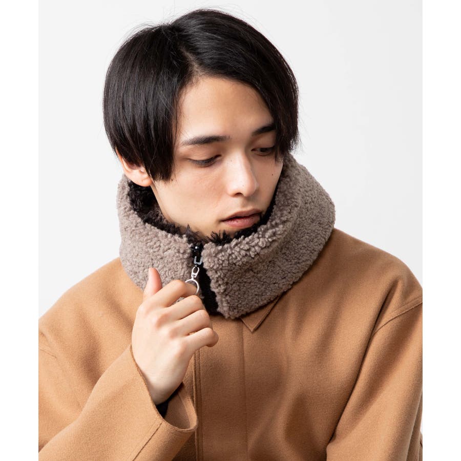 リバーシブルボアリングジップネックウォーマー WE19WN10-MG4807[品番